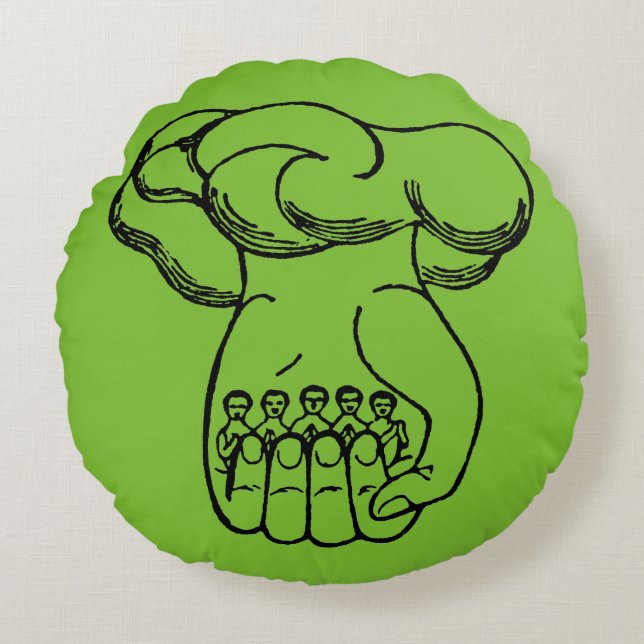 Almofada Redonda Símbolo: Mão divina (Frente)