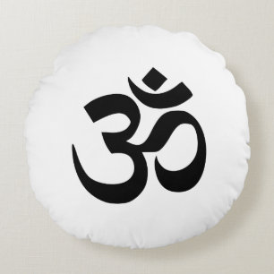Almofada Redonda Símbolo Om Namah Shivaya Aum Shanti Aum Om ॐ Pa