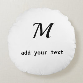 Almofada Redonda simples e mínimo adicione o texto monograma foto