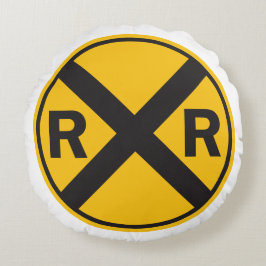 Almofada Redonda Sinal de cruzamento de estrada de ferro Travesseir