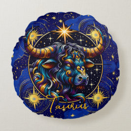 Almofada Redonda Sinal de Horoscópio Taurus Zodiac Astrologia