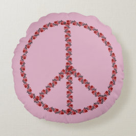 Almofada Redonda Sinal de paz rosa