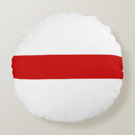 Almofada Redonda Sinalizador da Bielorrússia (Vermelho e Branco)