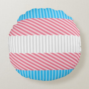 Almofada Redonda Sinalizador do Abstrato Transgender Pride Stripe F