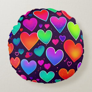 Almofada Redonda Sinfonia Neon Heart