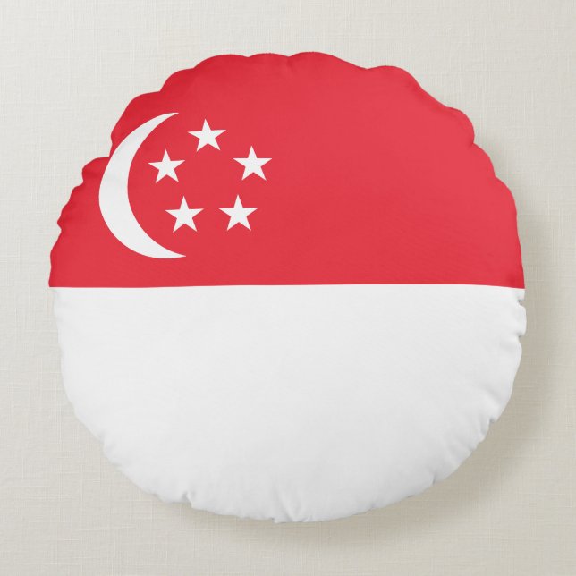Almofada Redonda Singapore Flag (Frente)