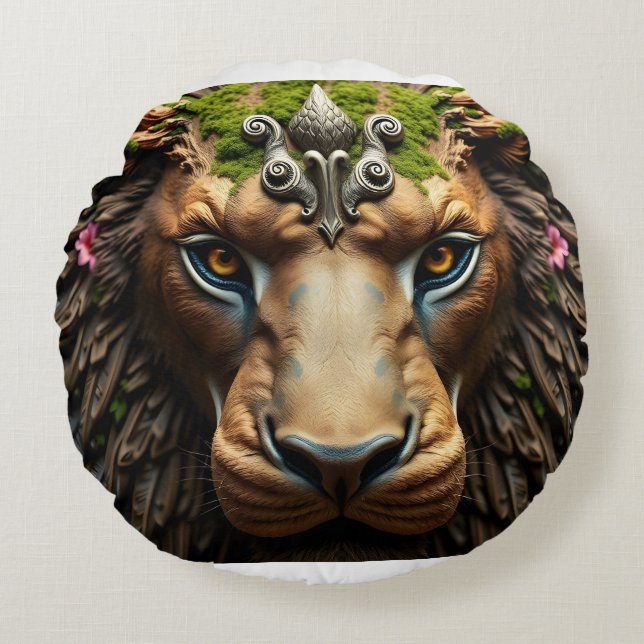 Almofada Redonda Síntese Majestosa (Frente)