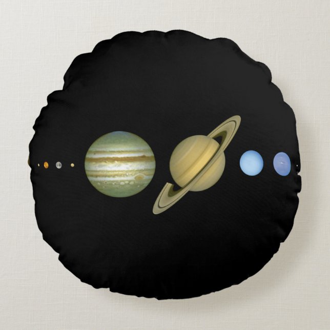 Almofada Redonda Sistema Solar ~ Vista Longa (Frente)