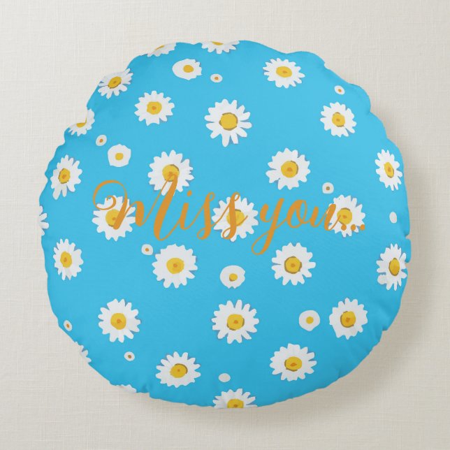 Almofada Redonda Sky Bloom Daisies (Frente)