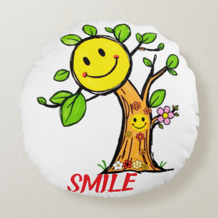 Almofada Redonda "Smile Tree" - Víblias Positivas