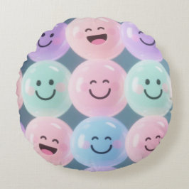 Almofada Redonda Smileys face Travesseiro decorativo de Pastel - Co