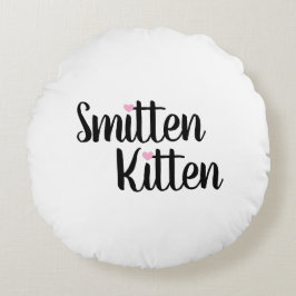 Almofada Redonda Smitten Kitten Cute Valentine’s Day