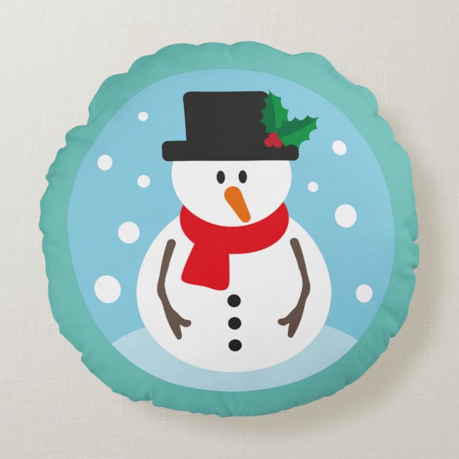 Almofada Redonda Snowman (Frente)