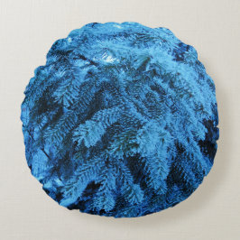 Almofada Redonda Snowy Forest Spruce