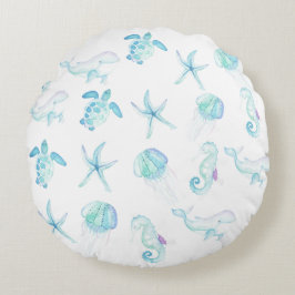 Almofada Redonda Sob O Mar