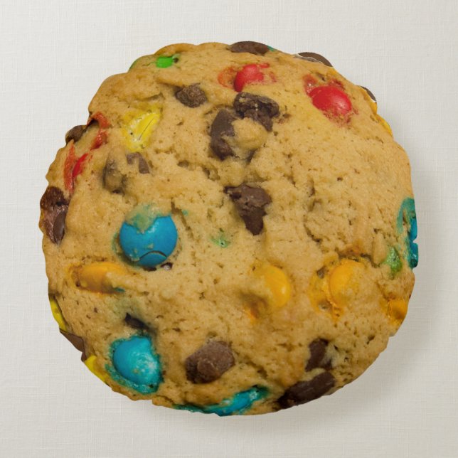 Almofada Redonda Sobremesa engraçada bonito do foodie do biscoito (Frente)