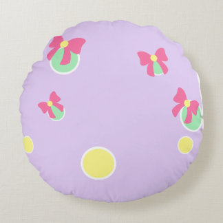 Almofada Redonda soft pastel polka dots and bows