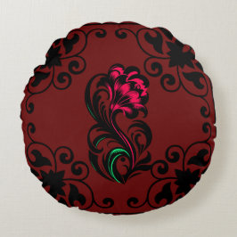 Almofada Redonda Soft Personalizado de Paisley Crimson Elegante
