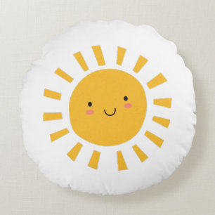 Almofada Redonda Sol de sorriso bonito