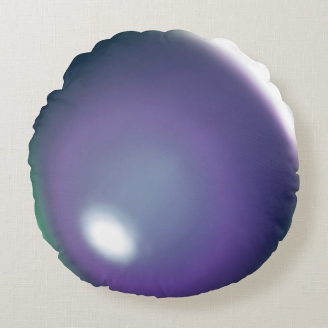 Almofada Redonda Sombras do Travesseiro redondo do balão roxo (Frente)