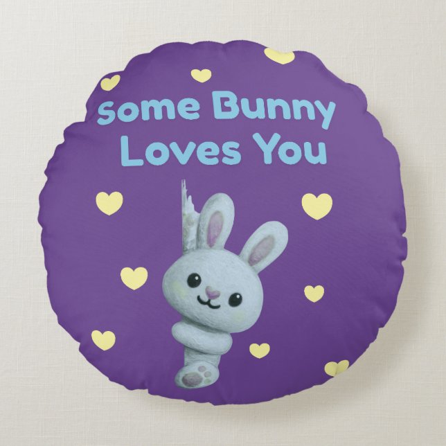 Almofada Redonda Some Bunny Loves You (Frente)