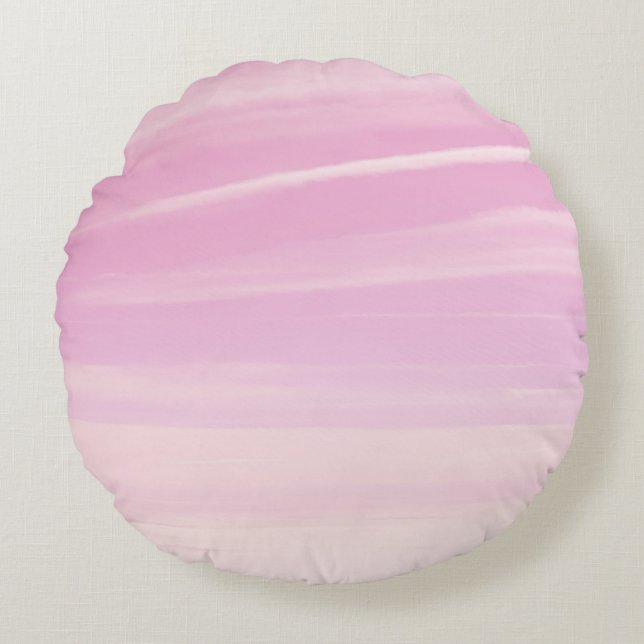 Almofada Redonda Sonho de Céu Rosa Bege Suave 1 (Frente)