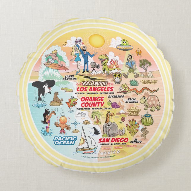 Almofada Redonda Sonho SoCal (Frente)