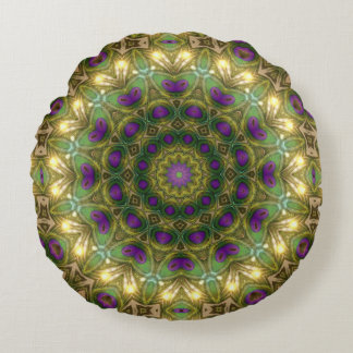 Almofada Redonda Sonhos Boêmios Roxo Verde