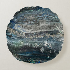 Almofada Redonda Sonhos da pintura do abstrato Oceano 20