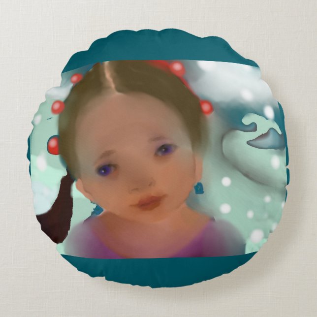 Almofada Redonda Sonhos de Natal (Frente)