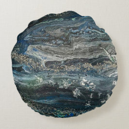 Almofada Redonda Sonhos de pintura por abstrato do Oceano 20 Cerâmi