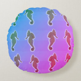 Almofada Redonda Sonhos de Verão, almofada de cavalos de mar