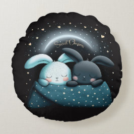 Almofada Redonda Sonhos Doces Design Cute Bunny