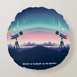 Almofada Redonda Sonhos Em Andamento; Não Distruir