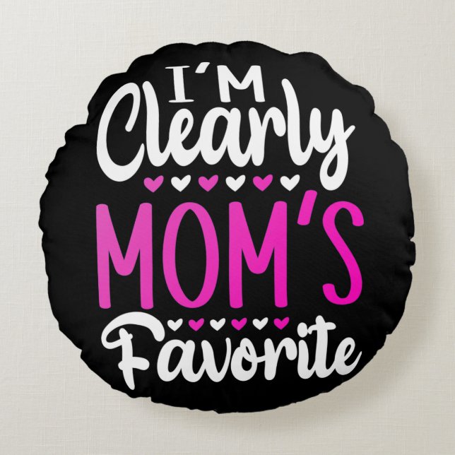 Almofada Redonda Sou claramente Mãe favorita (Frente)
