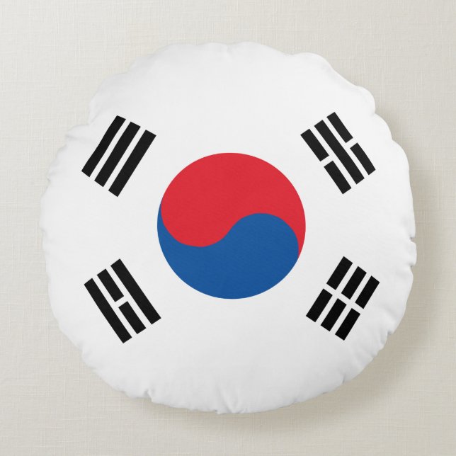 Almofada Redonda South Korea Flag (Frente)