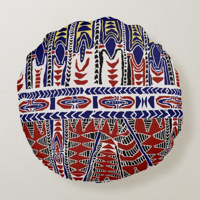 Almofada Redonda South Seas Samoa Batik (Verso)