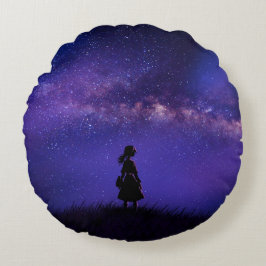 Almofada Redonda Sozinha e Starry Night