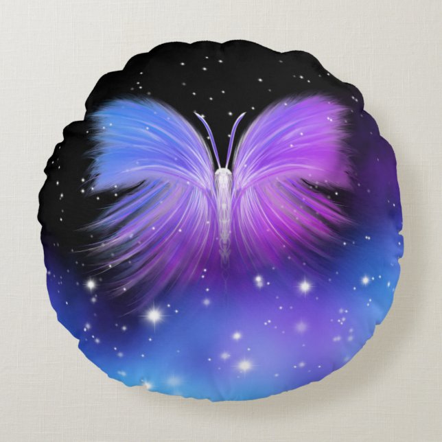 Almofada Redonda Space Fantasy Butterfly Cosmmic (Frente)