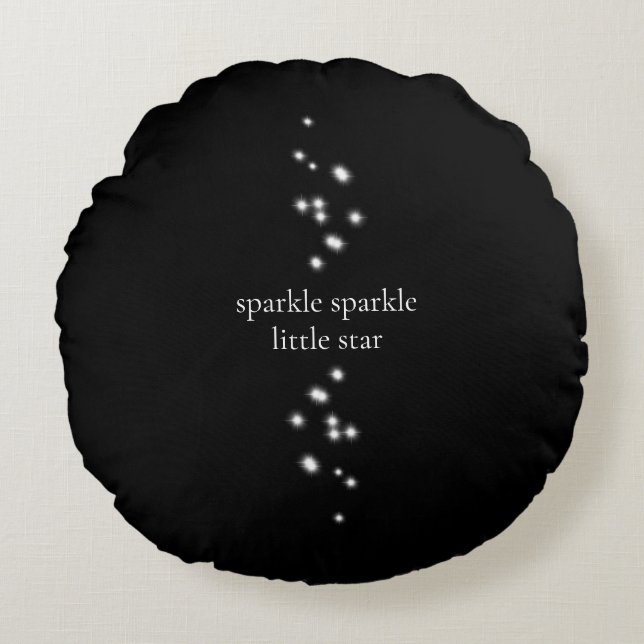 Almofada Redonda Sparkle Sparkle Little Star Black Starlight (Frente)