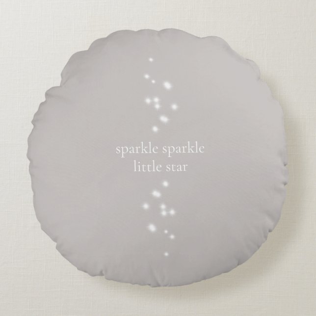 Almofada Redonda Sparkle Sparkle Little Star Silver Cinza (Frente)