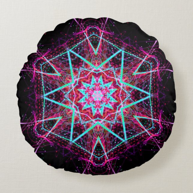 Almofada Redonda Spirit Mandala - 1 Travesseiro decorativo redondo (Frente)