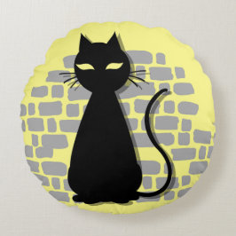 Almofada Redonda Spooky cat pillow