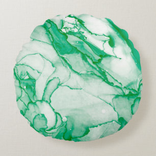 Almofada Redonda Spring Alcohol Ink Banner. Chinese Ink Painting. L