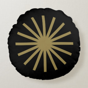 Almofada Redonda Starburst Black e Dourado