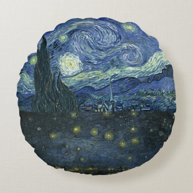 Almofada Redonda Starry night Vincent van Gogh (Frente)