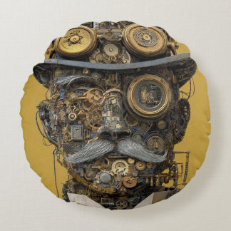 Almofada Redonda Steampunk Mechanical Gentleman