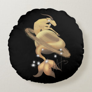 Almofada Redonda Stellar Capricorn Saturn Zodiac