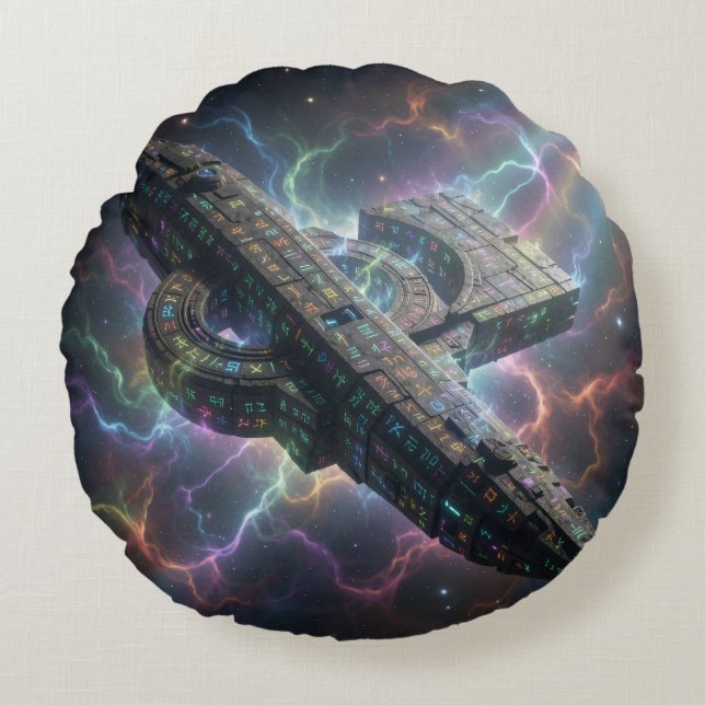 Almofada Redonda Stellar Path – Journey Through the Universe´6 (Frente)