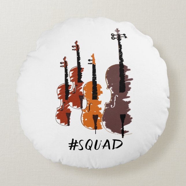 Almofada Redonda Strings Squad Music Instruments (Frente)